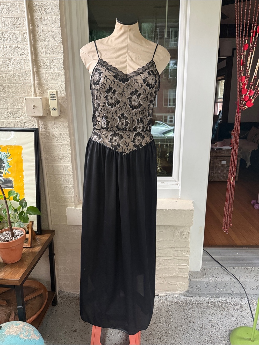 Black & Silver Lace Slip